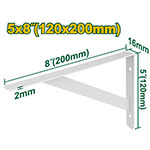 JADEVER MENSULA PARA ESTANTE CON TRAVESAÑO - 200 X 120 X 2MM - CAPACIDAD DE CARGA (POR PAR): 50 KGF - 6 PUNTOS DE FIJACIÓN - ACCESORIOS DE MONTAJE NO INCLUIDOS