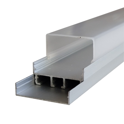 [KR-603] ALINS PERFIL DE ALUMINIO 1 METRO 25X28 KR-603 milky white cover+plug-milky white