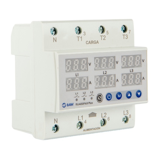 [RU400F63-P] BAW PROTECCION Y MONITOR VOLTAMP 63A TRIFASICO