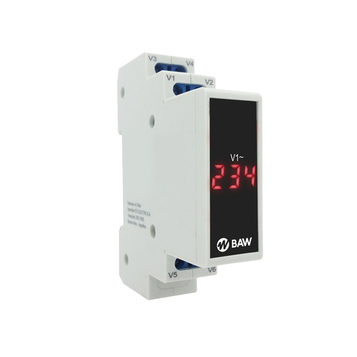 [VMD500CA4] BAW VOLTÍMETRO DIGITAL EN 1 MÓDULO 80-500 VCA ROJO