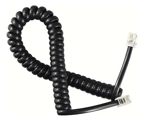 [3867] CABLE PARA TUBO TELEFONICO ENRULADO NEGRO 2 MTS