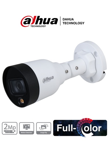 [IPC-HFW1239S1P] DAHUA CAMARA IP BULLET 2MPX FULL COLOR MIC IPC-HFW1239S1P-A-LED-280B-S5-QH2 2.8MM