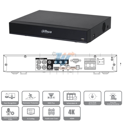 [XVR7104HE] DAHUA DVR PIXEL XVR7104HE 4 CANLAES 1080P ALARMA