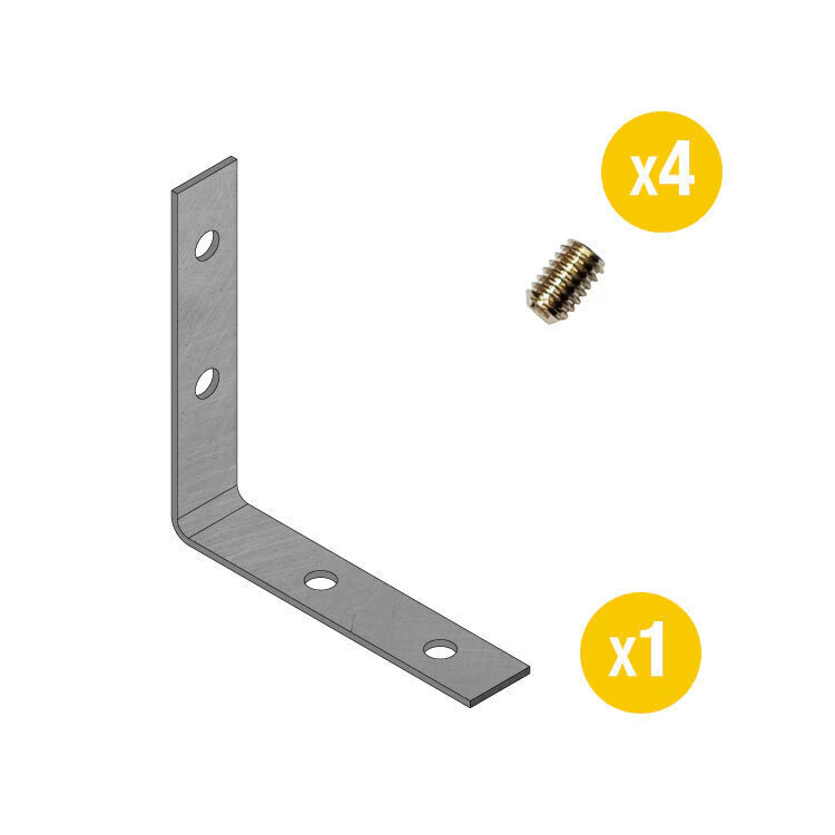 [peracc-41F] DEMASLED CONECTOR ESQUINERO PARA PERFILES DE ALUMINIO, FRONTAL, 90 GRADOS