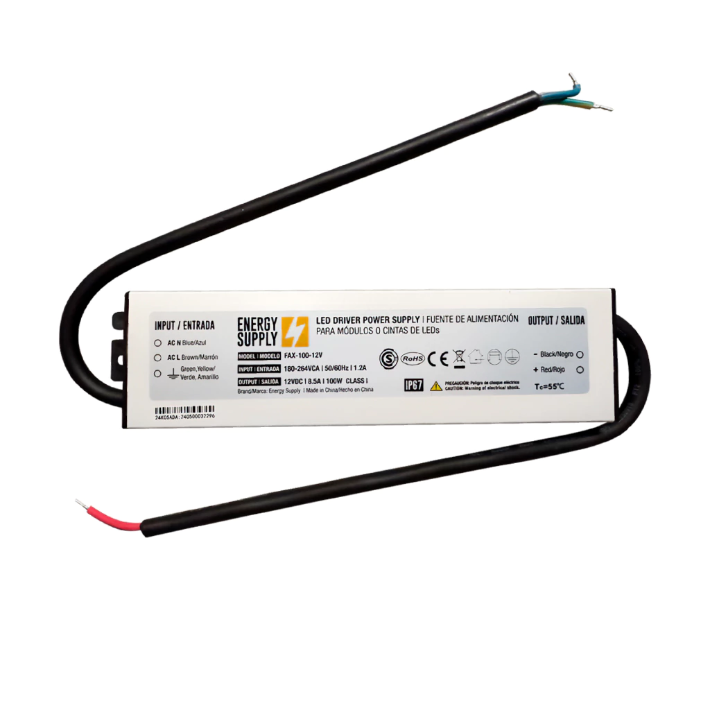 [FAX-100-12V] DEMASLED FUENTE SWITCHING 12V 8.5A 102W 90-264VAC EXTERIOR IP67