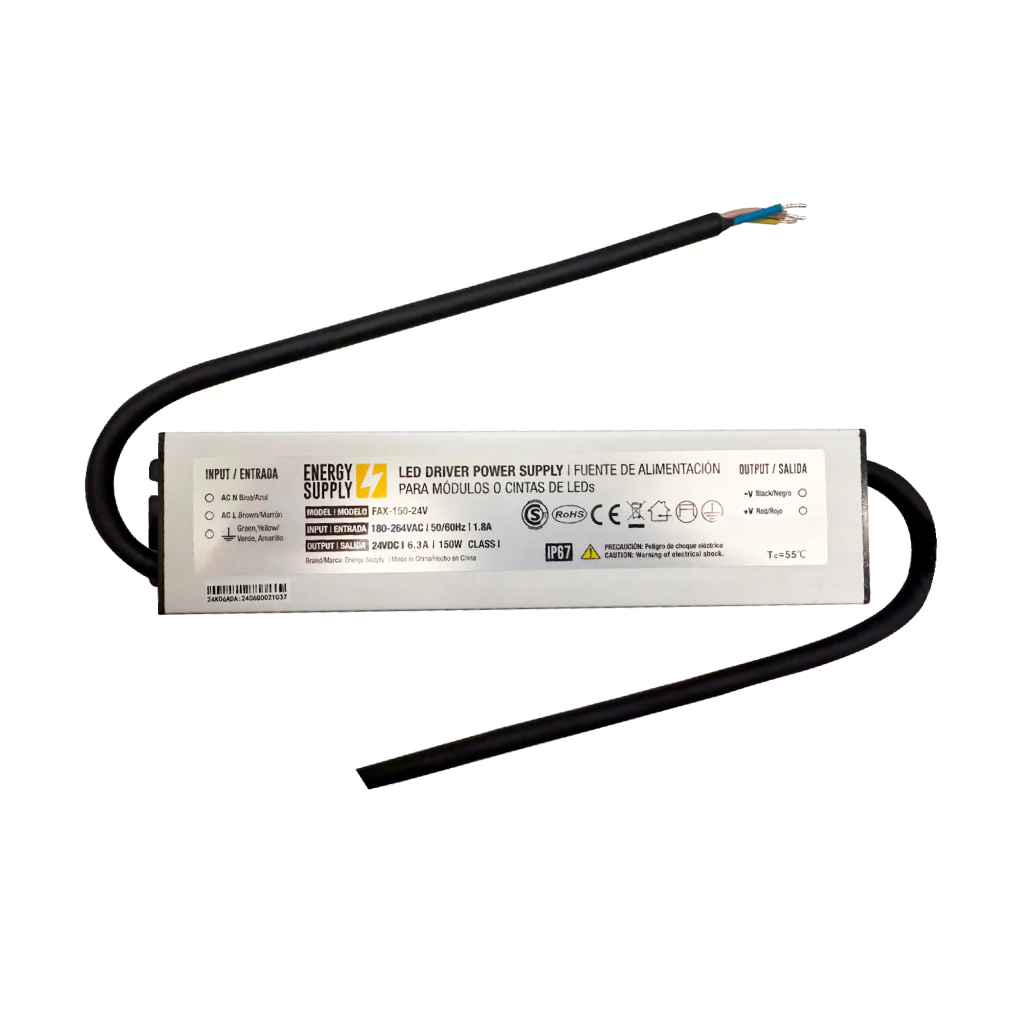 [FAX-150-24V] DEMASLED FUENTE SWITCHING 24V 6.3A 151W 180-264VAC EXTERIOR IP67