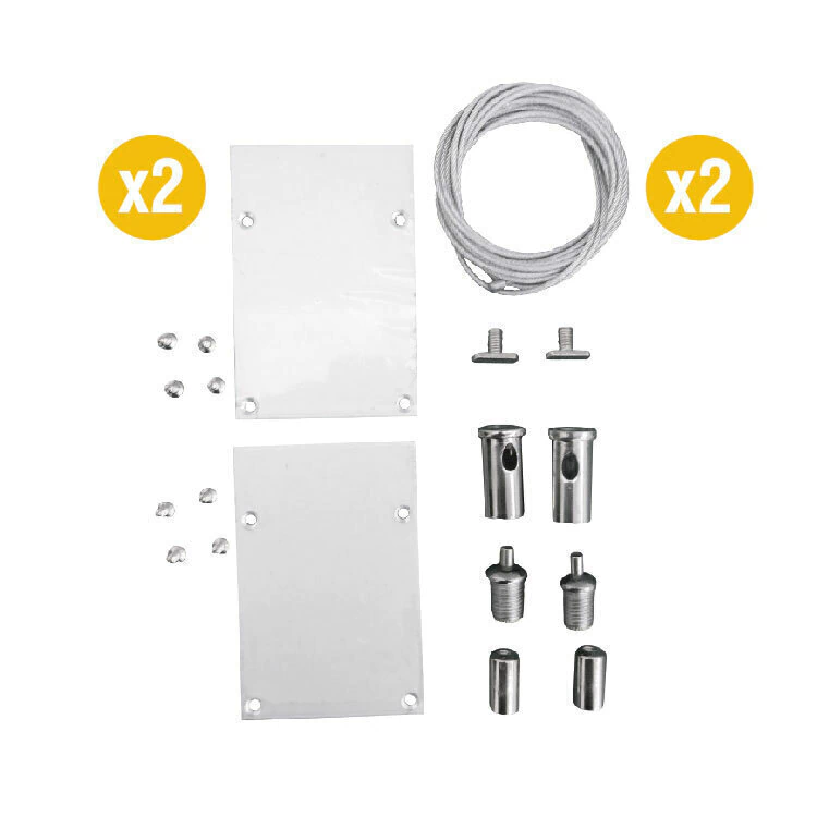 [peracc-24kit] DEMASLED KIT DE 2 TAPAS Y 2 CABLES PARA SUSPENDER, COMPATIBLE CON PER242M