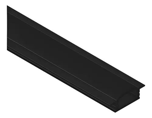 [PER-11-2M-NE] DEMASLED PERFIL DE ALUMINIO EMBUTIR 17X7MM NEGRO, COVER OPAL NEGRO X 2 METROS