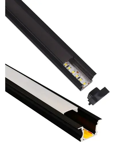 [per-24ne-1m-n1] DEMASLED PERFIL DE ALUMINIO LINEAR NEGRO 75X50MM COVER OPAL 1M