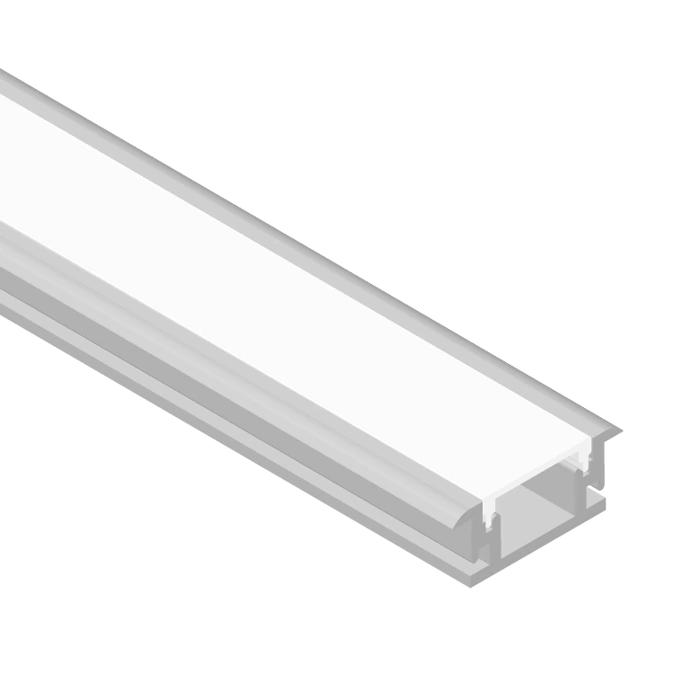 [PER-15-2M] DEMASLED PERFIL DE ALUMNIO EMBUTIR EN PISO 21X11 MM ANODIZADO COVER OPAL BLANCO X 2M