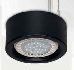[2441NTX] ECLIPSE PLAFON CIRCULAR MONOV. DIAMENTRO 15CM X 6CM AR111 GU10  NEGRO TEXTURADO