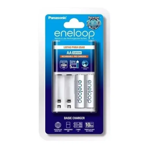 [KJ51MCC2] ENELOOP CARGADOR DE PILAS CON 2 PILAS AA INCLUIDAS