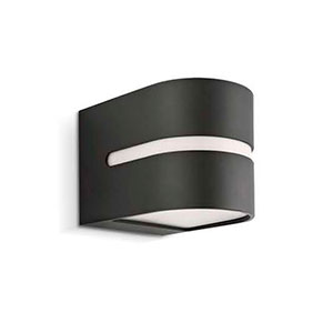 [4320/NG] FAROLUZ APLIQUE POLIPROPILENO E27 CURVO NEGRO