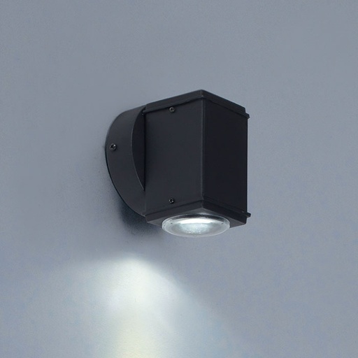[4317/NG] FAROLUZ UNIIRECCIONAL POLIPROPILENO RECTO UNA LUZ GU10 LED NEGRO