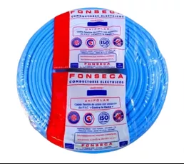 [1009CE0R] FONSECA CABLE PLAST. UNIPOLAR DE 1X4 CELESTE ROLLO