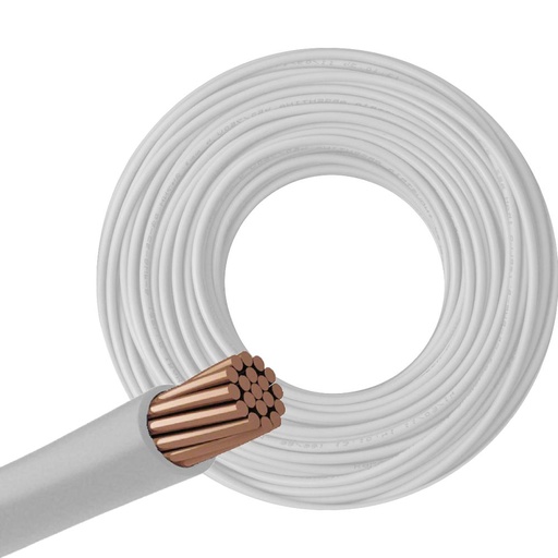 [1011BL0R] FONSECA CABLE PLAST. UNIPOLAR DE 1X6 BLANCO ROLLO