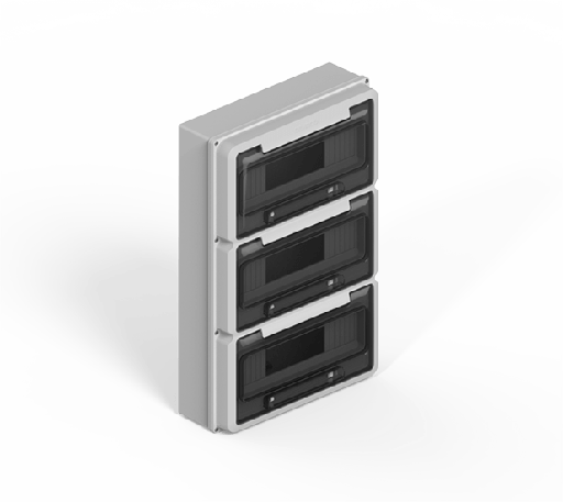 [163600G] GENROD CAJA DIN SOBREPONER IP65 P/ TERMICA 36 MODULOS GRIS