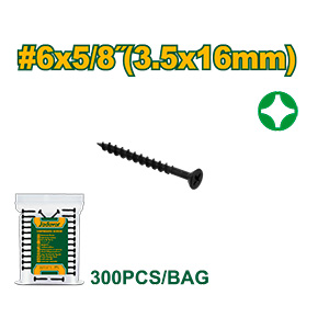 [JDXSO912] JADEVER TORNILLO DRYWALL 6X5/8" 3.5X16MM PASO GRUESO - PHILLIPS - 300 UNIDADES