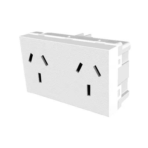 [60028] JELUZ PLATINUM TOMACORRIENTE DOBLE 2P+T 10A BLANCO