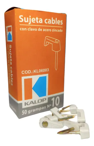 [KL06003] KALOP GRAMPA PLASTICA 10MM CON CLAVO TIPO PLANA X 50 UNID