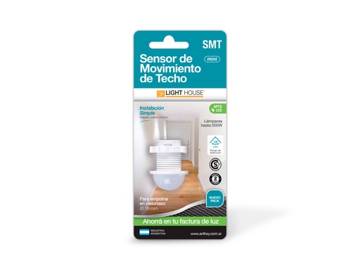 [SMT] LIGHT HOUSE SENSOR DE MOVIMIENTO TECHO CIELORRASO/MODULO CIEGOS