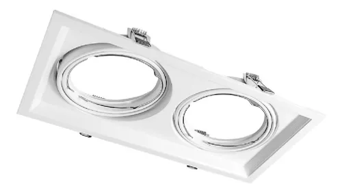 [AECAR-X2-MB] MACROLED AR111 CARDANICO DE EMBUTIR X2 MARCO BLANCO