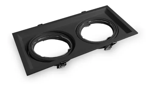[AECAR-X2-MN] MACROLED AR111 CARDANICO DE EMBUTIR X2 MARCO NEGRO