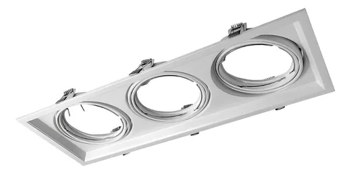 [AECAR-X3-MB] MACROLED AR111 CARDANICO DE EMBUTIR X3 MARCO BLANCO