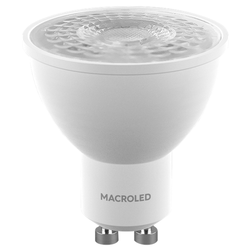 [PAR16-PVCB-7W-38D-WW] MACROLED DICROICA 7W AC100-240V CÁLIDO 2700K SPD1500V 38°  (MARCO-BLANCO)