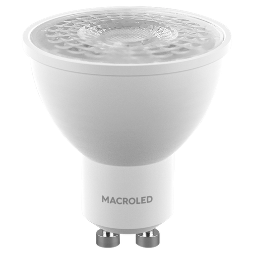 [PAR16-PVCB-7W-38D-DIMWW] MACROLED DICROICA DIMERIZABLE 7W AC100-240V CALIDA 2700K SPD1500V 38° (MARCO-BLANCO)