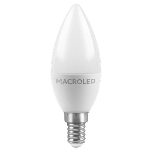 [C37-6-E27-WW] MACROLED LAMPARA VELA 6W CALIDO ROSCAE27