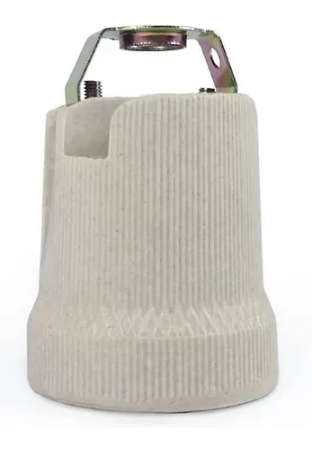 [PL-E27-PU] MACROLED PORTALAMPARA CERAMICO E27 CON  PUENTE