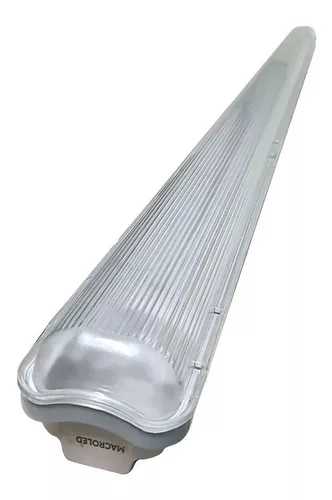 [LET-2-120] MACROLED PORTATUBO ESTANCO DOBLE P/ 2 TUBO LED 18W (NO INCLUIDO) 120CM