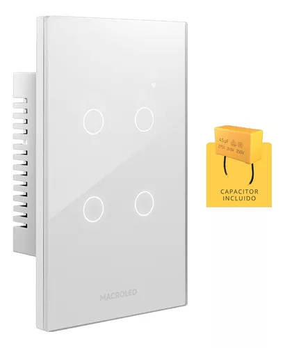 [TSX4B-CP] MACROLED ROMA TECLA SMART BLANCA 4 CANALES AC100-240V MAX 10A