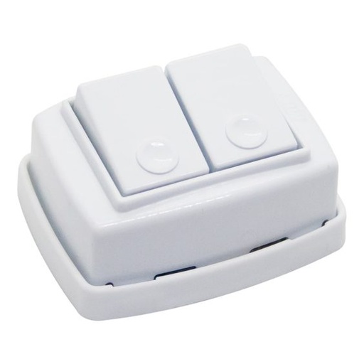 [E407RB] MIG DOBLE INTERRUPTOR UNIPOLAR 6A DE SOBREPONER