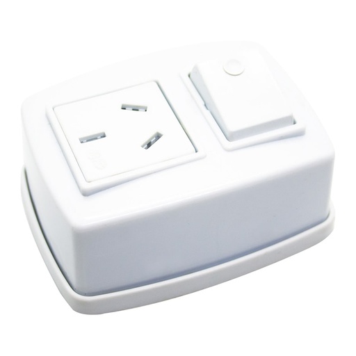 [E412RB] MIG INTERRUPTOR Y TOMACORRIENTE CON T/T  10A DE SOBREPONER
