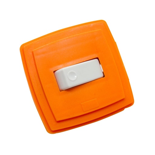 [S-802] MIG SOPORTE CON INTERRUPTOR UNIPOLAR PARA CAJA Y TAPA CAPSULADA NARANJA