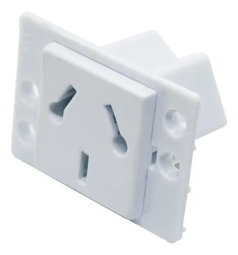 [S801B] MIG SOPORTE PLASTICO CON TOMACORRIENTE 10A BINORMA BLANCO 