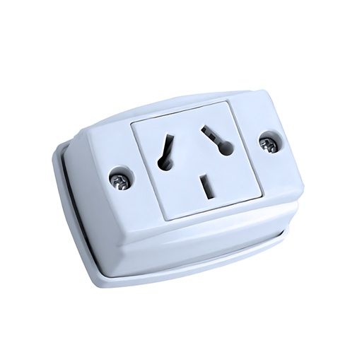 [E411RB] MIG TOMACORRIENTE CON T/T  10A NORMALIZADO DE SOBREPONER