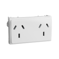 [WDA104131] PLASNAVI BASE TOMA DOBLE C/TIERRA 10A BLANCO