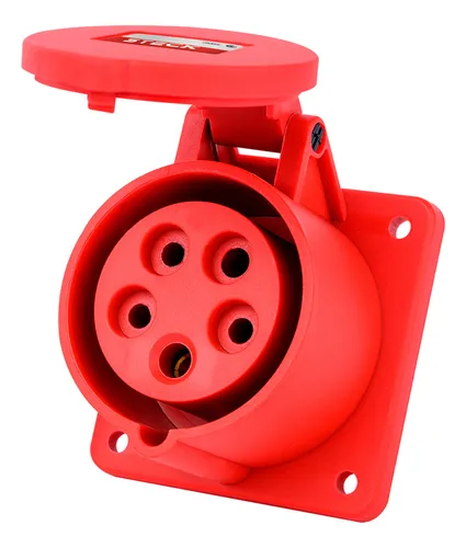 [H5246] STECK TOMA EMBUTIR 3P+N+T 32A 380/440V 6H ROJO IP44