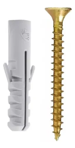 [T/T-6] SUR TARUGO PLASTICO 6MM CON TORNILLO POR 100 UNIDADES