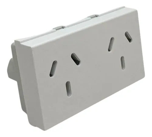 [S-4400] TAAD TOMA DOBLE ESPIGA PLANA BLANCO