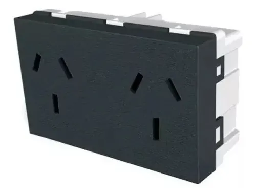 [S-4451] TAAD TOMA DOBLE ESPIGA PLANA NEGRO