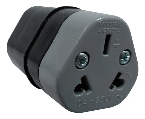 [227NE] MIG FICHA HEMBRA 10A CON T/T NEGRO