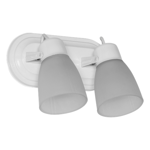 [SO-210BLA/G] FERROLUX SPOT 2 LUCES GARRA CON TULIPA SATINADA BLANCO