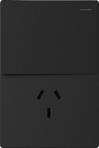 [MILAN-1CN-1TC-N] MACROLED TECLA Y TOMACORRIENTE MILAN NEGRO, 1 CANAL,10A MÁXIMO, BASTIDOR METÁLICO