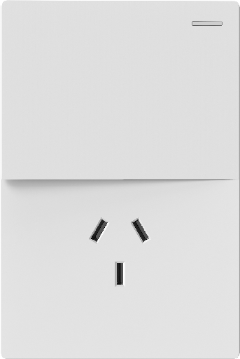 [MILAN-1CN-1TC-B] MACROLED TECLA Y TOMACORRIENTE MILAN BLANCO, 1 CANAL, 10A MÁXIMO, BASTIDOR METÁLICO 