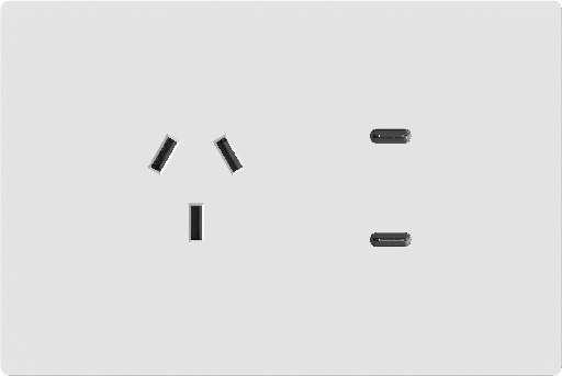 [MILAN-1TC-2USB-C-B] MACROLED TOMACORRIENTE Y USB MILAN BLANCO,10A MÁXIMO, 2 USB-C DE 20W, BASTIDOR METÁLICO  