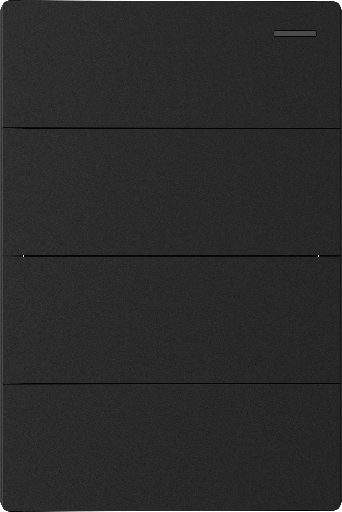 [MILAN-4CN-N] MACROLED TECLA MILAN NEGRO, 4 CANALES, 2 VÍAS, 10A MÁXIMO, BASTIDOR METÁLICO   